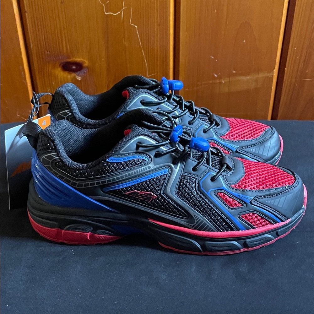 Red and Black Athletic Shoes